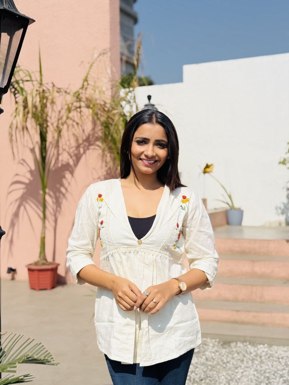Embroidered Bloom Top