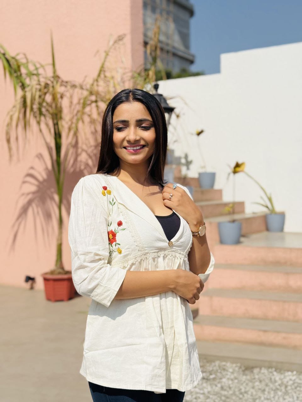 Embroidered Bloom Top